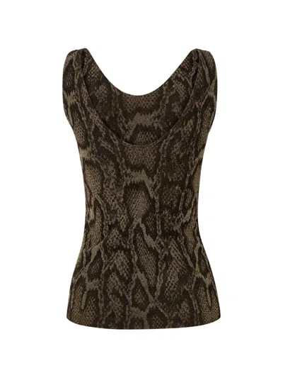 Wolford Python-print Tank Top In Brown
