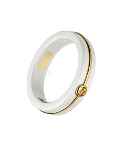 Gucci Interlocking Zirconia Thin Ring In White