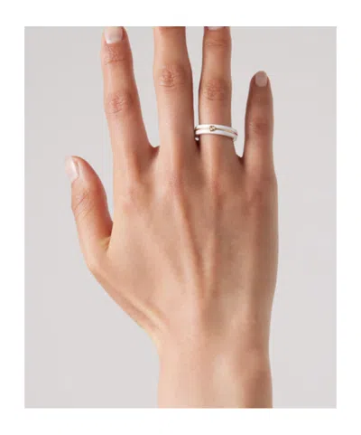 Gucci Interlocking Zirconia Thin Ring In White