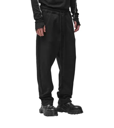 Thom Krom Drawstring Drop-crotch Trousers In Black