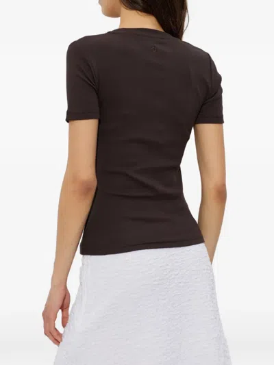 Samsoe & Samsoe Saalexis Ribbed T-shirt In Brown