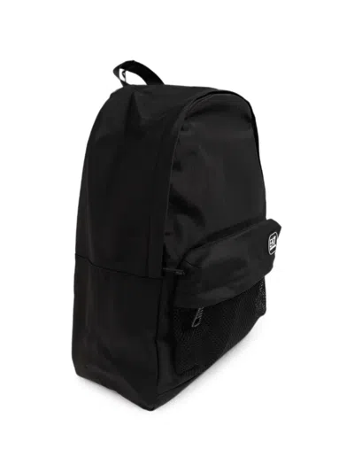Ea7 Logo-patch Mesh-pocket Backpack In Purple