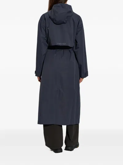 Rethinkit Studios Belted Hooded Coat In Blue