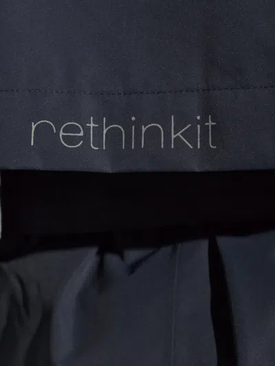 Rethinkit Studios Belted Hooded Coat In Blue