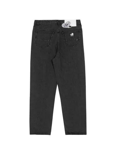 Aape By A Bathing Ape Moonface Patch Distressed Jeans In Black