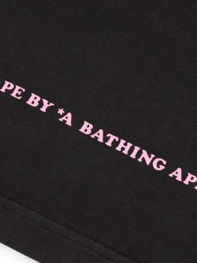 Aape By A Bathing Ape Moonface Gradient Cropped T-shirt In Black