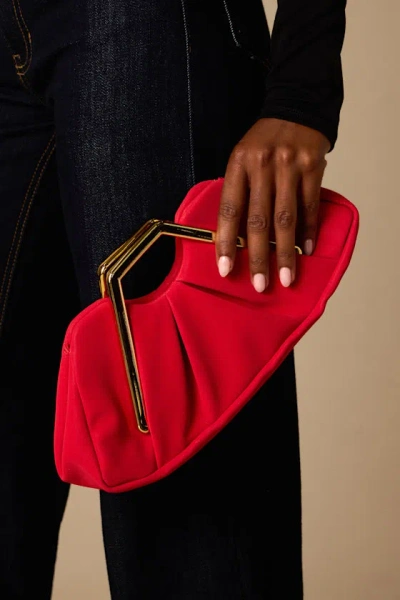 Lulus Sabrine Red Ruched Clutch In Red