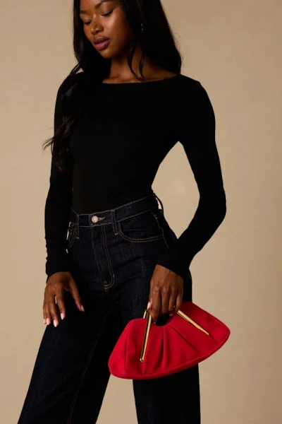 Lulus Sabrine Red Ruched Clutch In Red