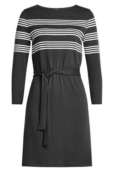Apc Striped Cotton Dress In Black