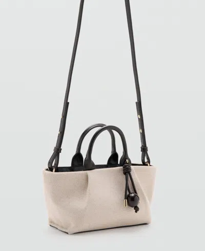 Mango Small Canvas Tote In Black
