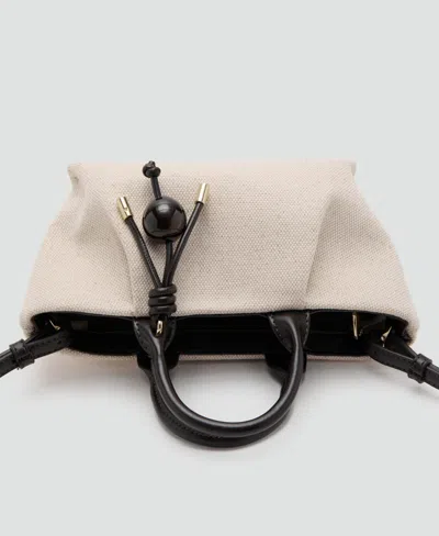 Mango Small Canvas Tote In Black