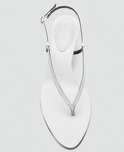 Mango Slingback Kitten Heel Sandal In White