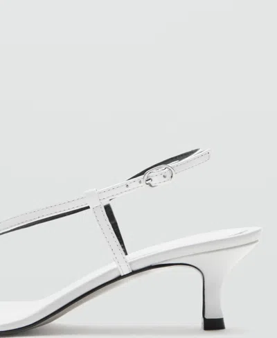 Mango Slingback Kitten Heel Sandal In White