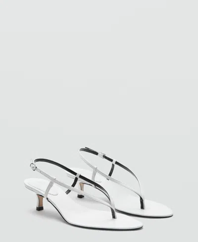Mango Slingback Kitten Heel Sandal In White