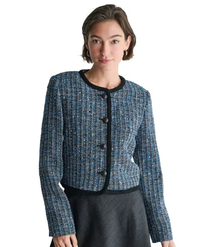 Bcbg Women's Collarless Button-front Jacket In Multi