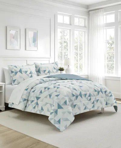 Macy's Devon Geo Reversible Microfiber 3-piece Comforter Set In Multi