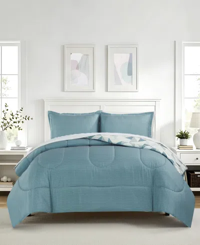 Macy's Devon Geo Reversible Microfiber 3-piece Comforter Set In Multi