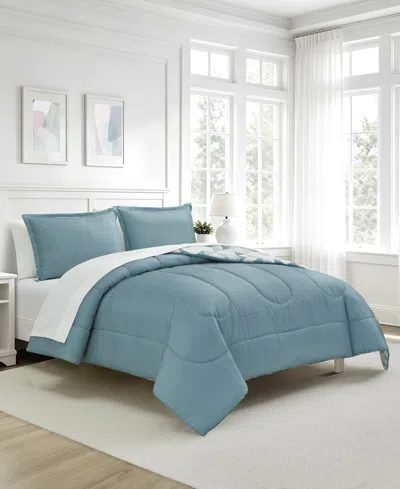 Macy's Devon Geo Reversible Microfiber 3-piece Comforter Set In Multi