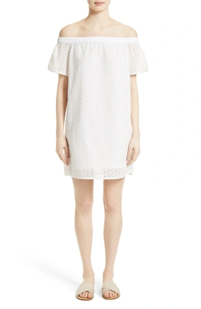 Rag & Bone Woman Flavia Off-the-shoulder Broderie Anglaise Cotton Dress White In Nocolor