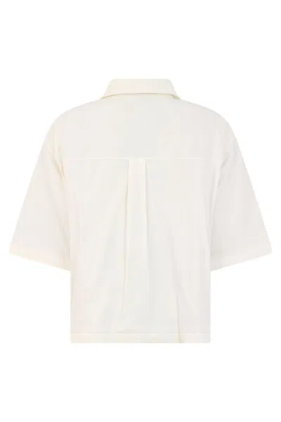 Herno Boxy Three-quarter Sleeve Buttoned Jacket In White
