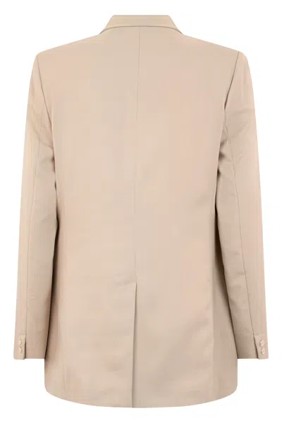 Herno Shawl-collar Single-breasted Blazer In Beige