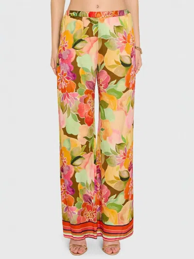 Amanda Uprichard Mariko Pants In Dominica Scarf Print In Multi