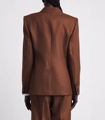 Me+em Wool-blend Sharp Contour Blazer In Brown