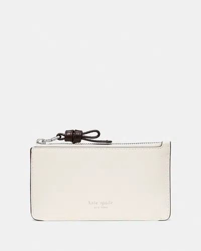 Kate Spade Loop Zip Card Case In Beige