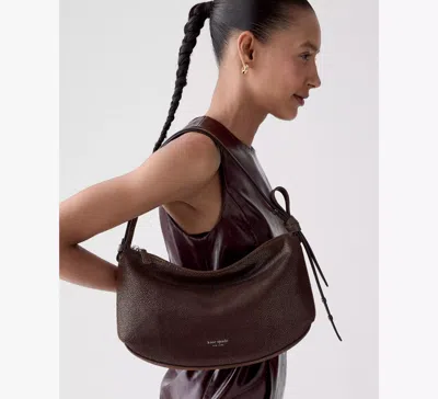 Kate Spade Loop Dot Suede Shoulder Bag In Brown