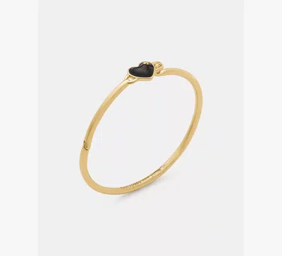Kate Spade Heart And Spade Thin Bangle In Black