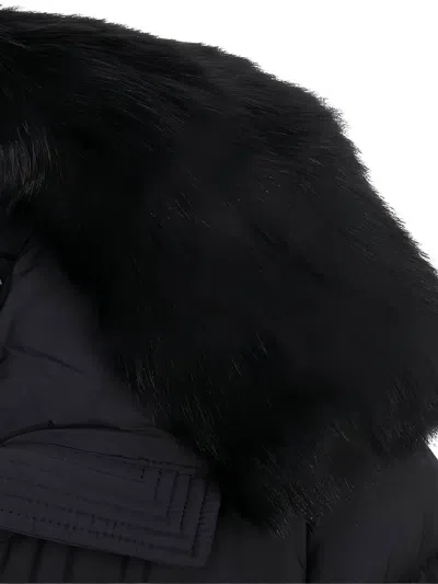 Moose Knuckles Long Down Jacket In Black