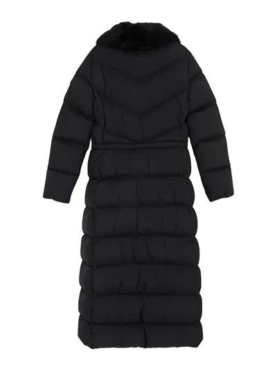 Moose Knuckles Long Down Jacket In Black