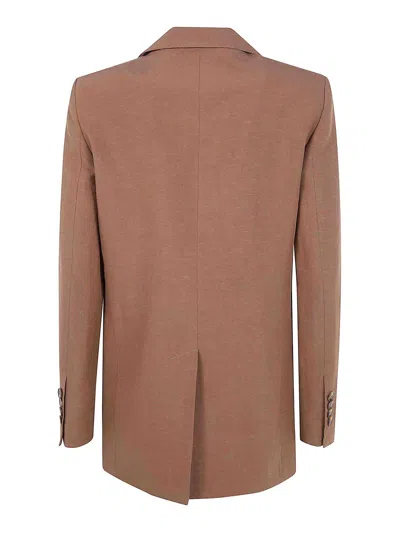 Drhope Double Breasted Blazer Jacket In Brown