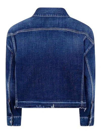 Dsquared2 Cropped Jeans Jacket In Blue