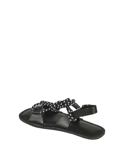 Plan C Black Open-toe Sandals In Black