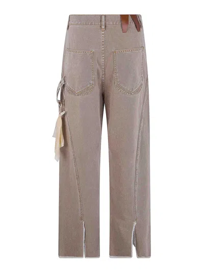 Darkpark Sienna Loose Side Split Denim In Brown