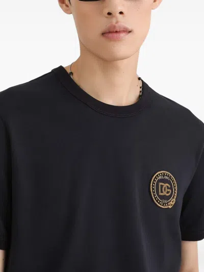 Dolce & Gabbana Cotton T-shirt With Patch In Black