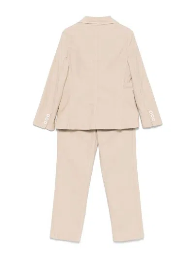 Il Gufo Herringbone Suit In Neutral