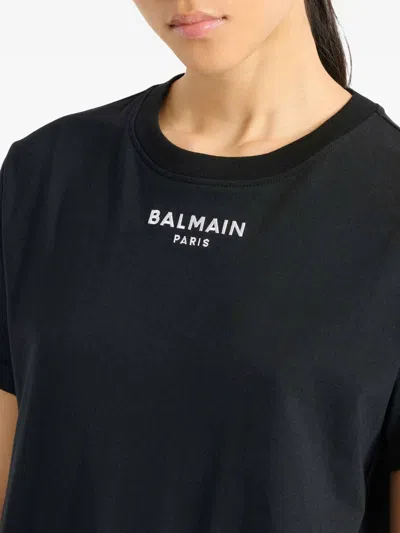 Balmain Embroidered  Paris T-shirt In Black