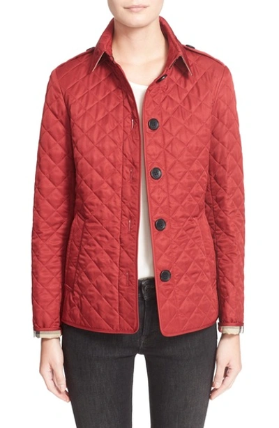Shop Burberry Ashurst Quilted Jacket In Parade Red