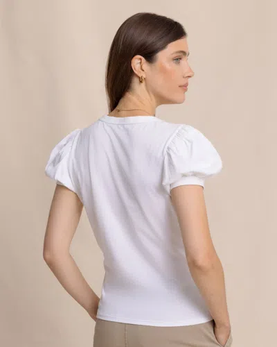 Southern Tide Eileen Ruffle Tee In Classic White