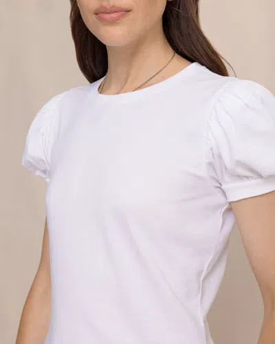 Southern Tide Eileen Ruffle Tee In Classic White