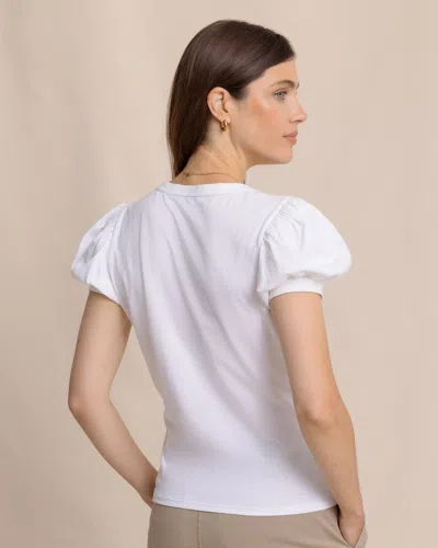 Southern Tide Eileen Ruffle Tee In Classic White