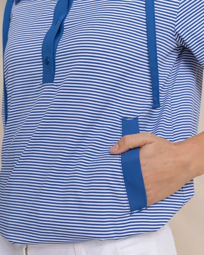 Southern Tide Calie Skip Stripe Popover In Blue