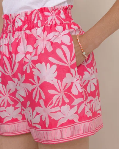 Southern Tide Nance Printed Pull On Shorts In Fandango Pink