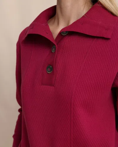 Southern Tide Tonya Button Mock Pullover In Carolina Plum