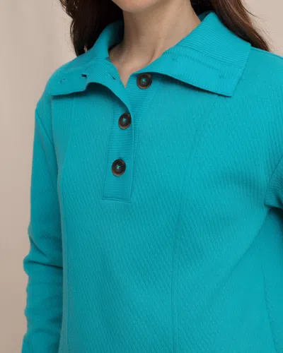 Southern Tide Tonya Button Mock Pullover In Spruce Shade