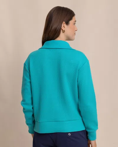 Southern Tide Tonya Button Mock Pullover In Spruce Shade