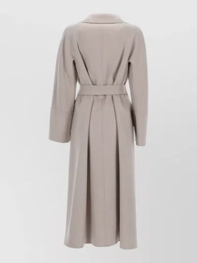 S Max Mara Esturia Coat Belted Waist Long Length In Neutral