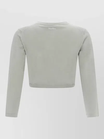 Max Mara Silk And Cashmere Crew Neck Cardigan In Green